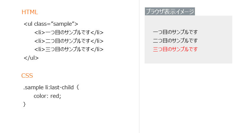 :last-childで最後の要素に適用